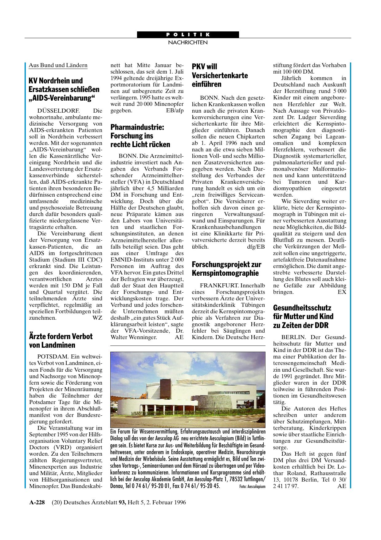 Vorschauseite 1: Aesculapium in Tuttlingen
