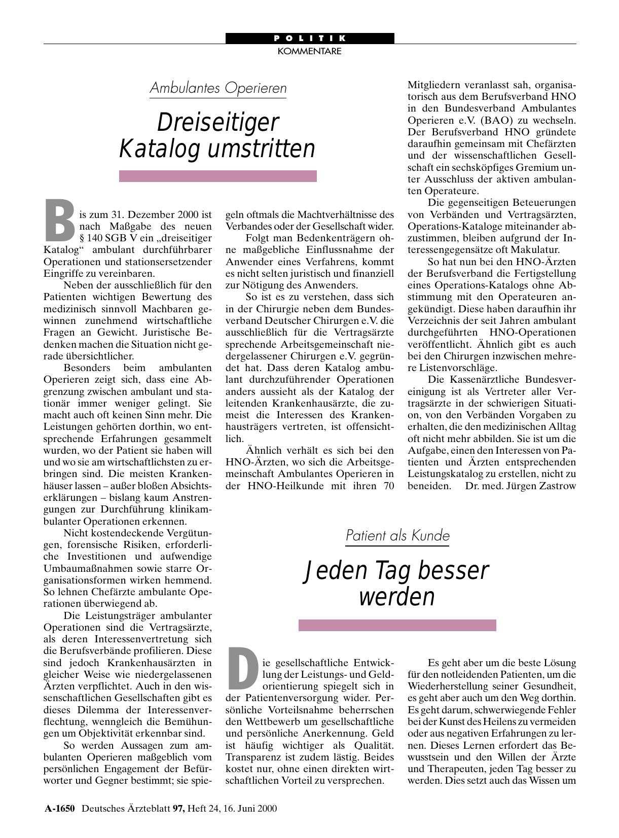 Vorschauseite 1: Patient als Kunde: Jeden Tag besser werden