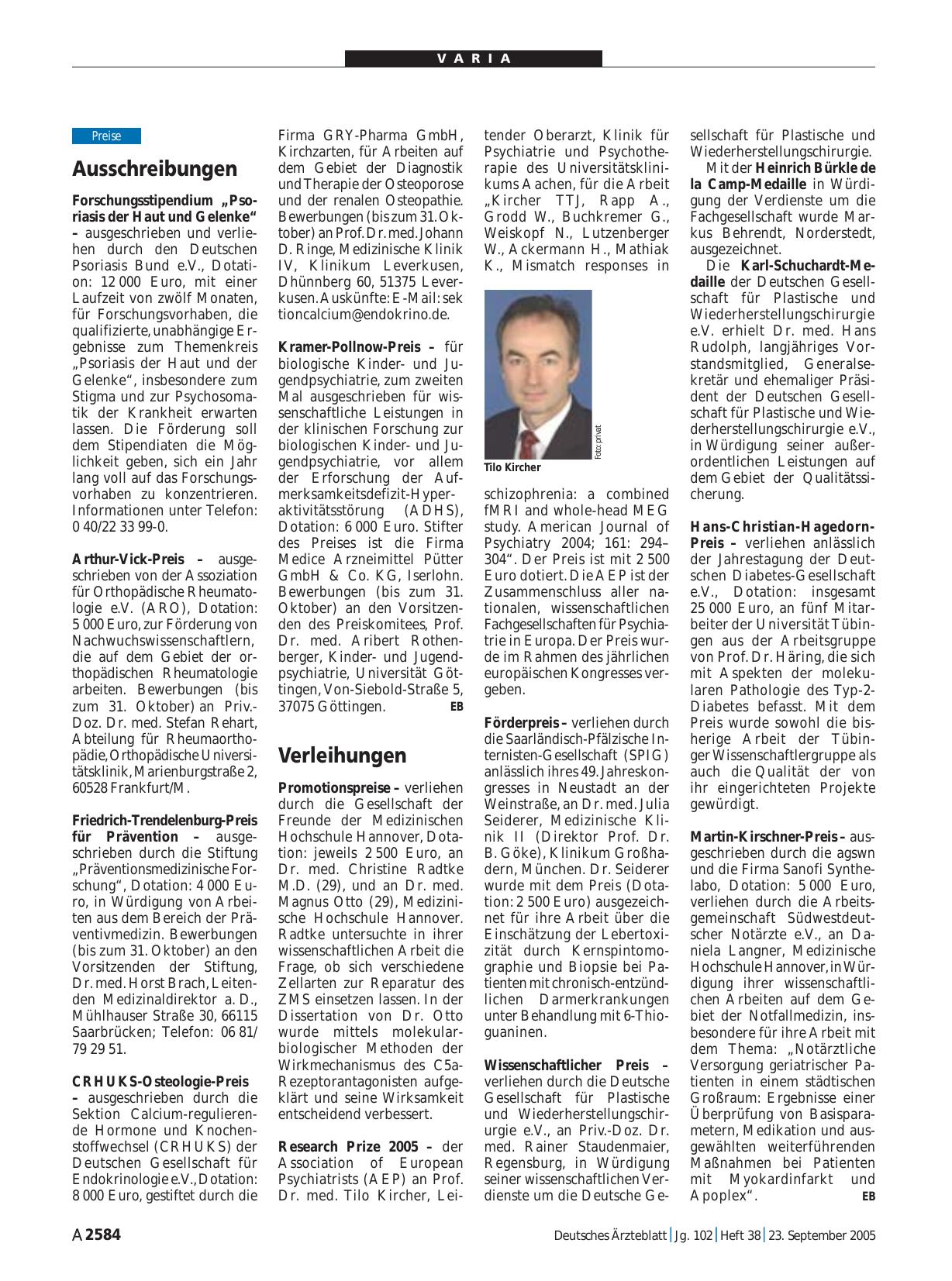 Vorschauseite 1: Ausschreibungen