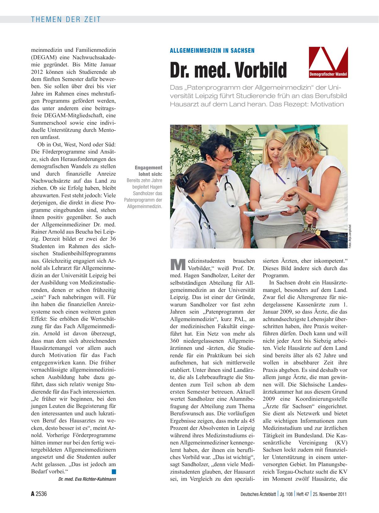 Vorschauseite 1: Allgemeinmedizin in Sachsen: Dr. med. Vorbild
