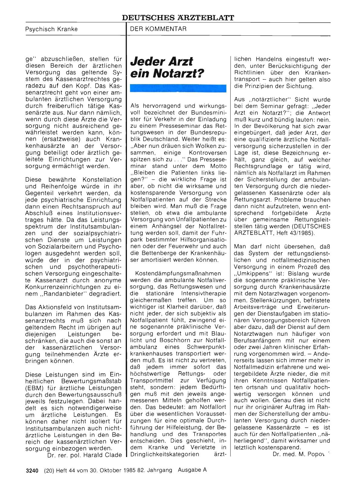 Vorschauseite 1: Jeder Arzt ein Notarzt?