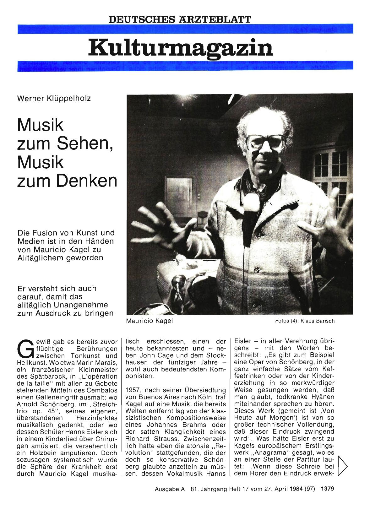 Vorschauseite 1: Musik zum Sehen, Musik zum Denken