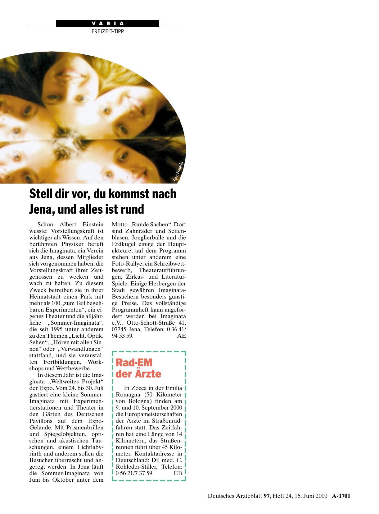 Vorschauseite 1: Stell dir vor, du kommst nach Jena, und alles ist rund