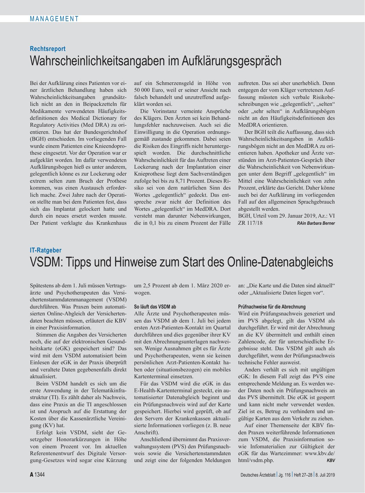 Vorschauseite 1: IT-Ratgeber: VSDM – Tipps und Hinweise zum Start des Online-Datenabgleichs