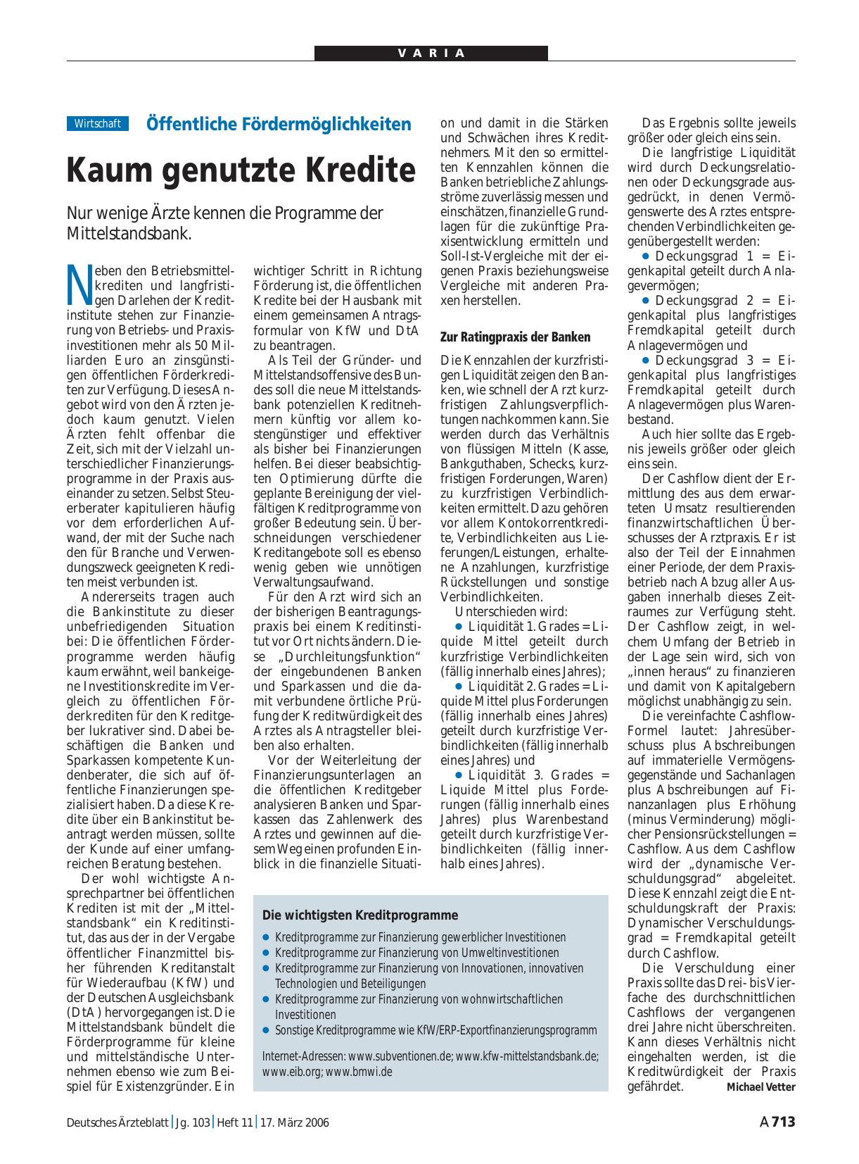 Vorschauseite 1: Öffentliche Fördermöglichkeiten: Kaum genutzte Kredite