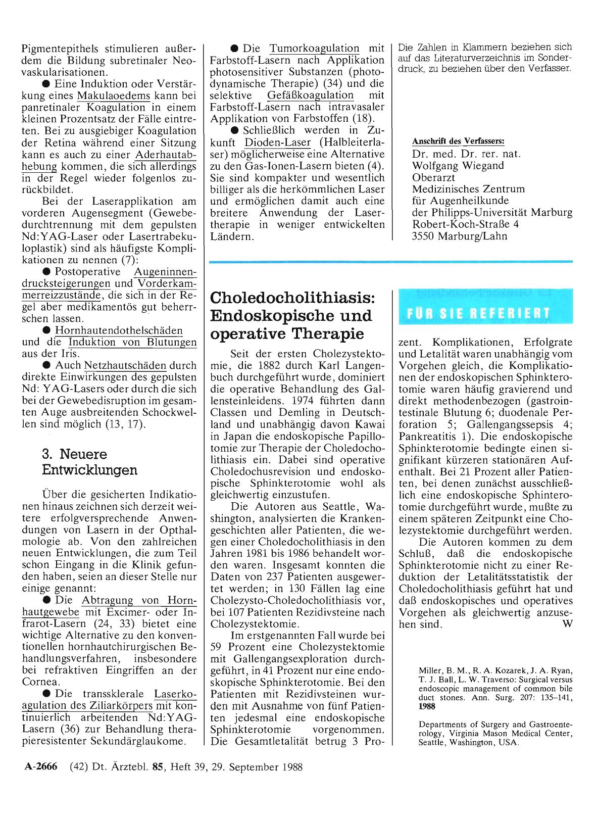 Vorschauseite 1: Choledocholithiasis: Endoskopische und operative Therapie