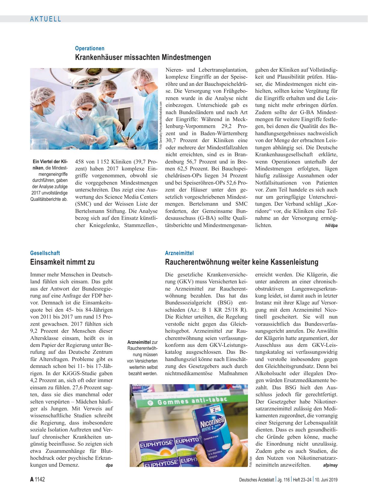 Vorschauseite 1: Operationen: Krankenhäuser missachten Mindestmengen
