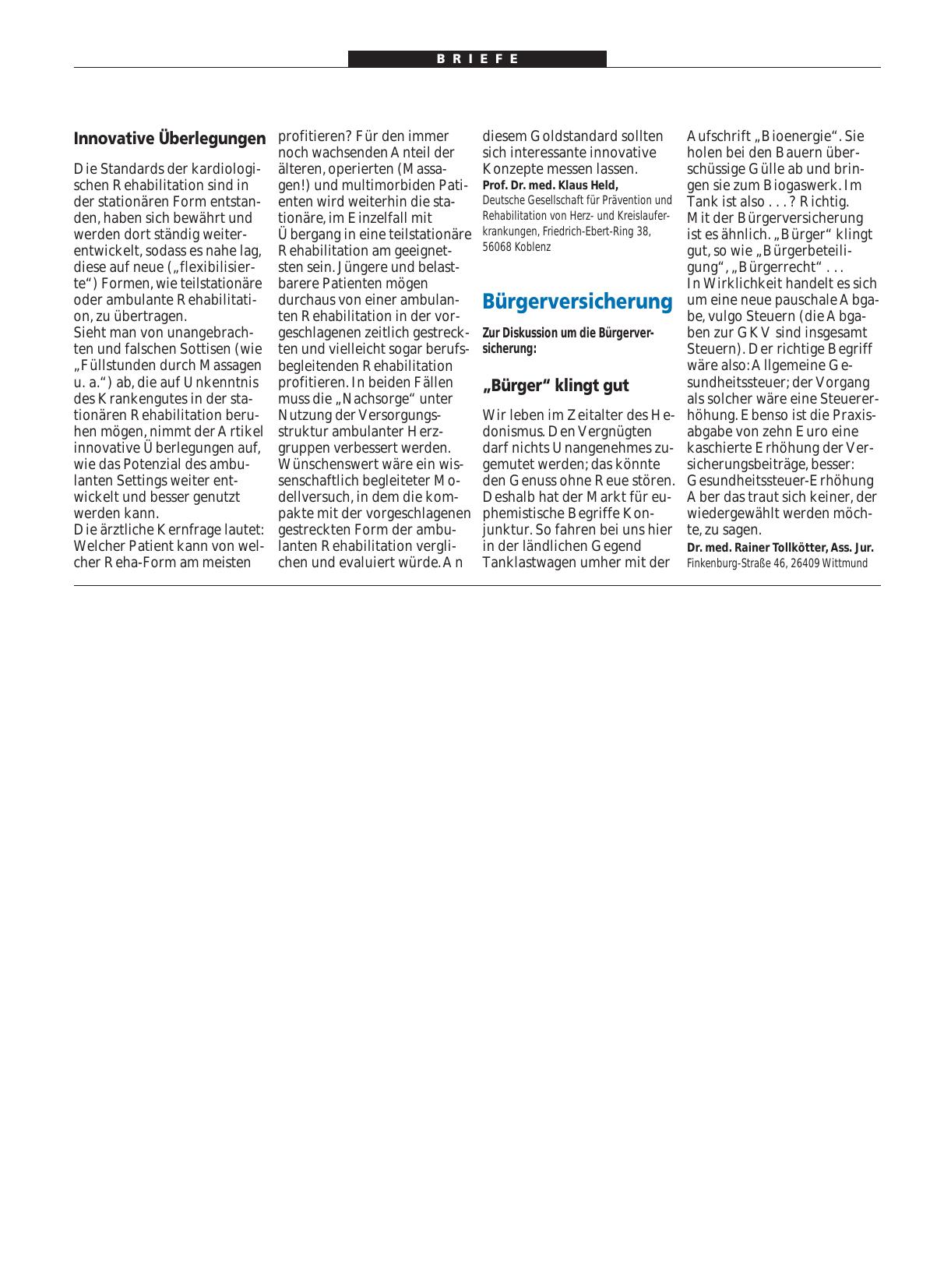 Vorschauseite 1: Kardiologie: Innovative Überlegungen