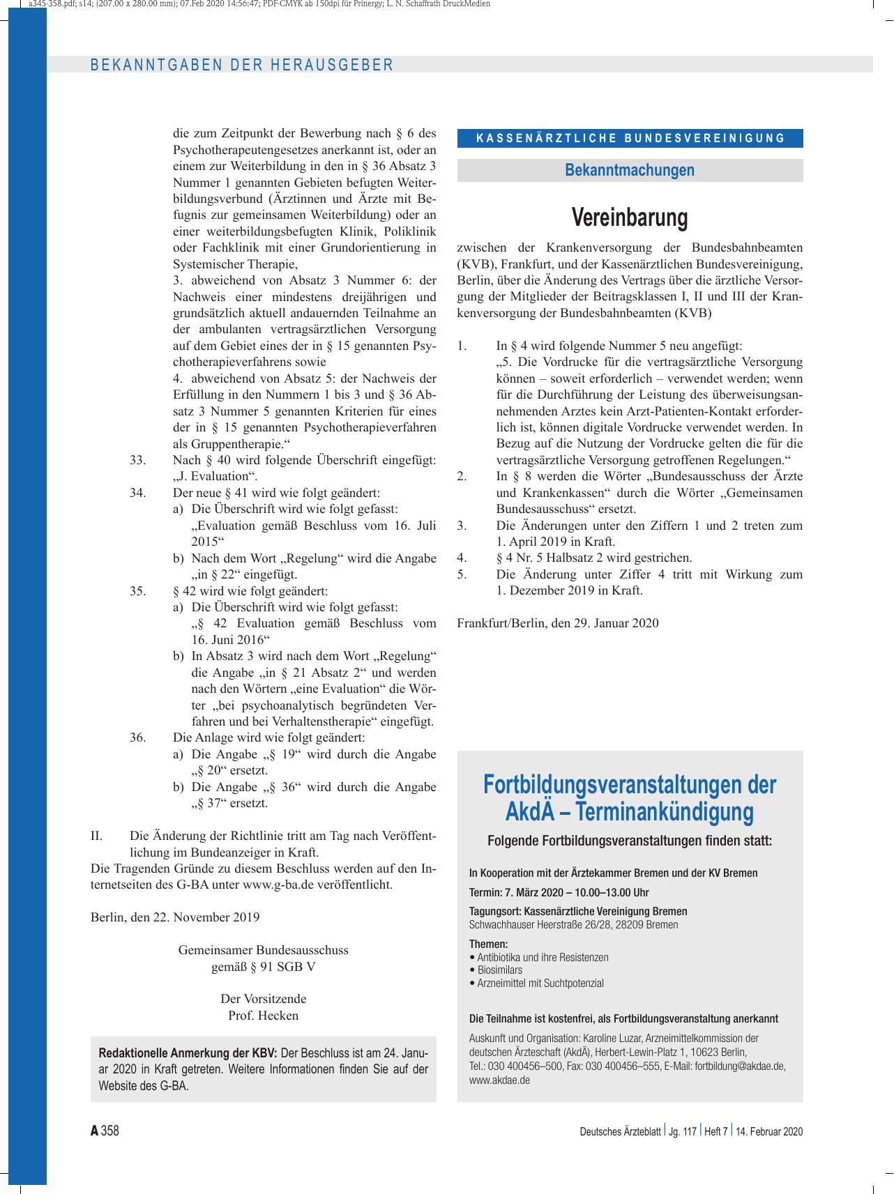 Vorschauseite 1: Vereinbarung