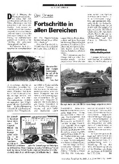 Vorschauseite 1: Opel Omega: Fortschritte in allen Bereichen