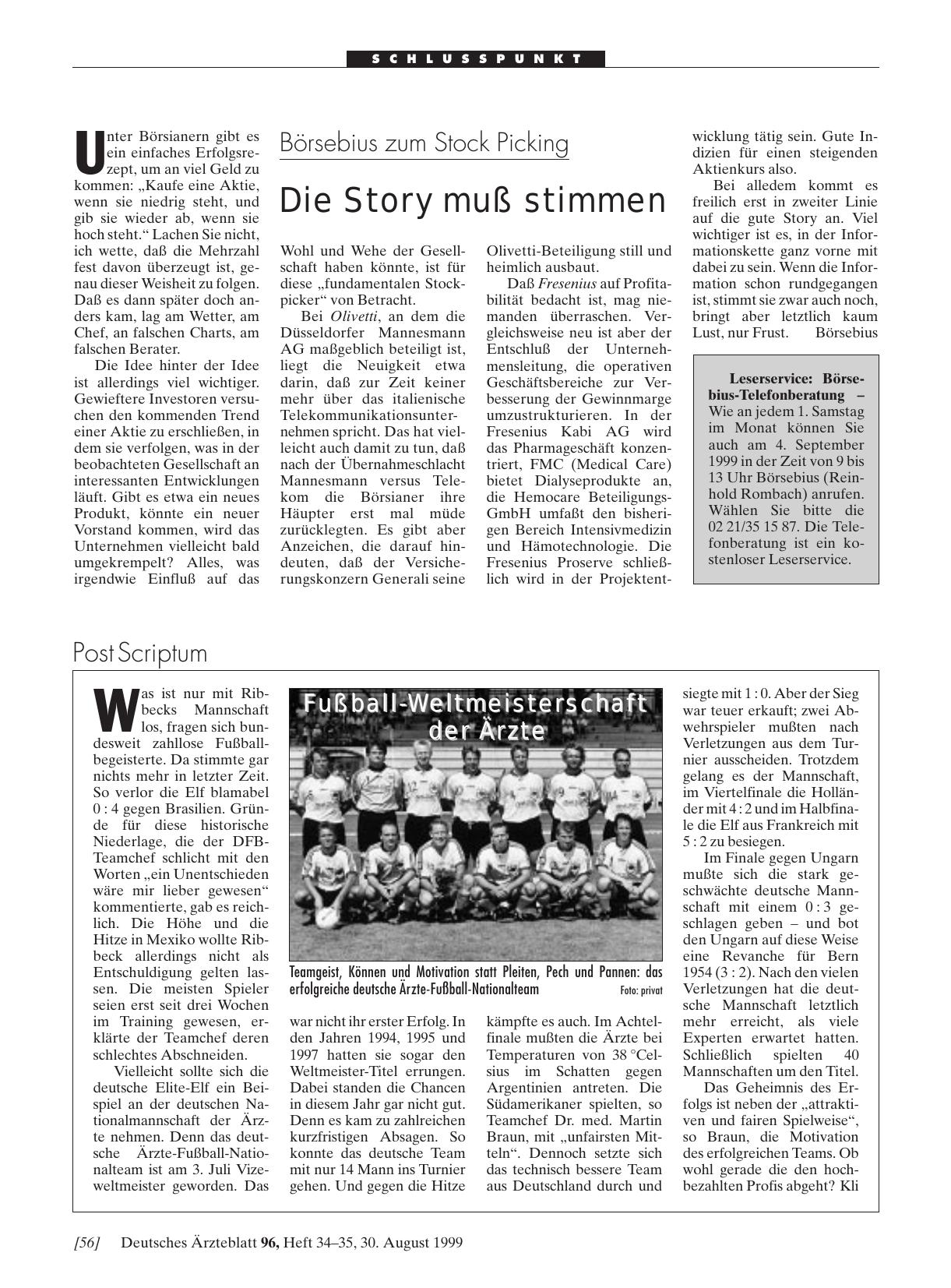 Vorschauseite 1: Fußball-Weltmeisterschaft der Ärzte