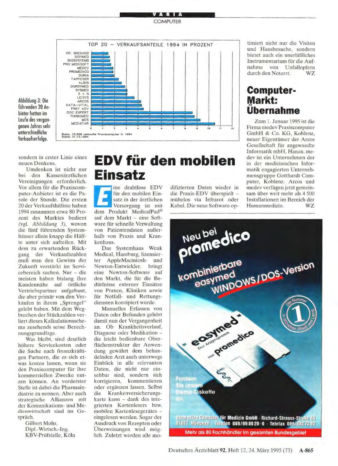 Vorschauseite 1: Computer-Markt: Ubernahme