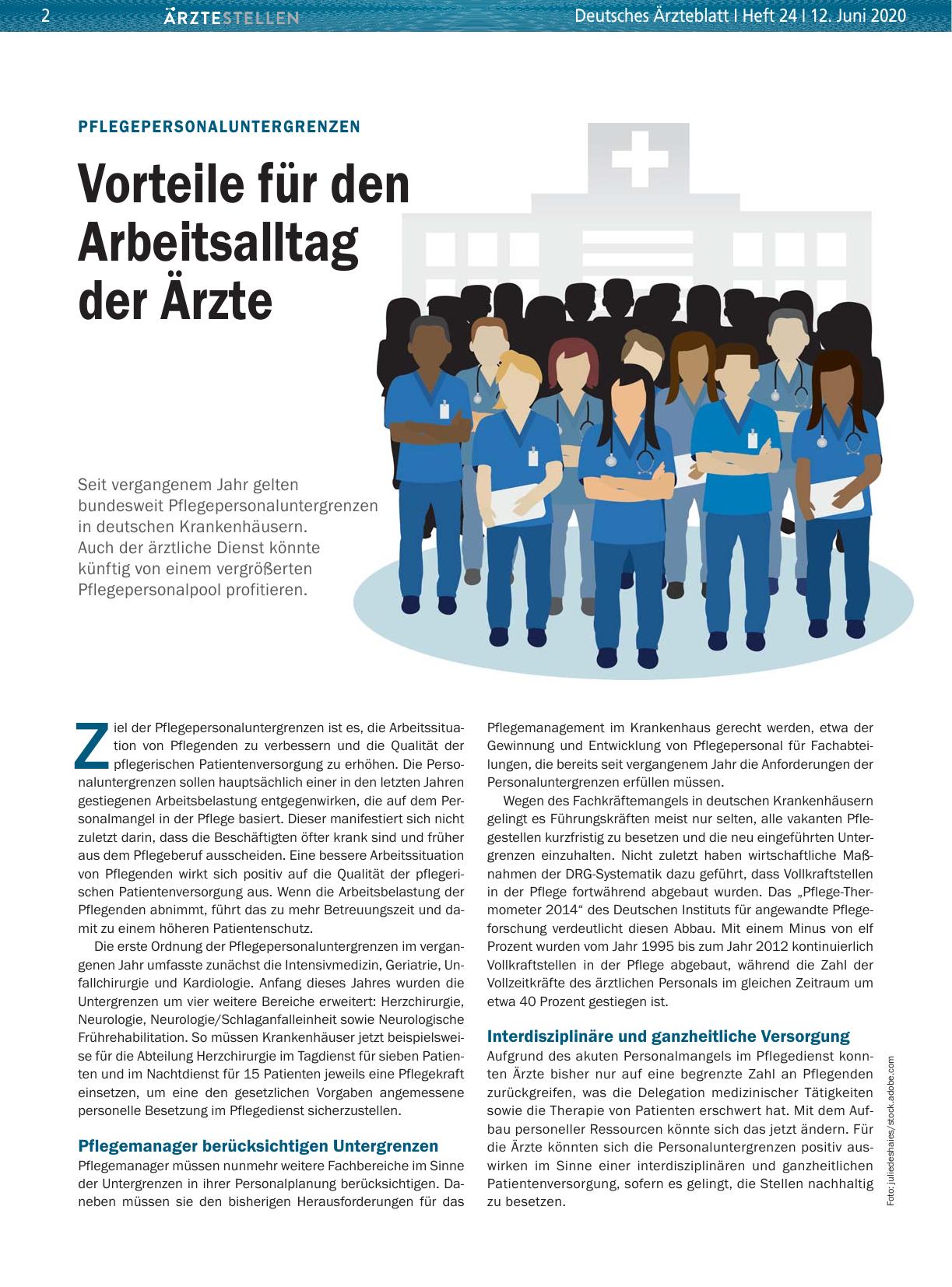 Vorschauseite 1: Pflegepersonaluntergrenzen: Vorteile für den Arbeitsalltag der Ärzte