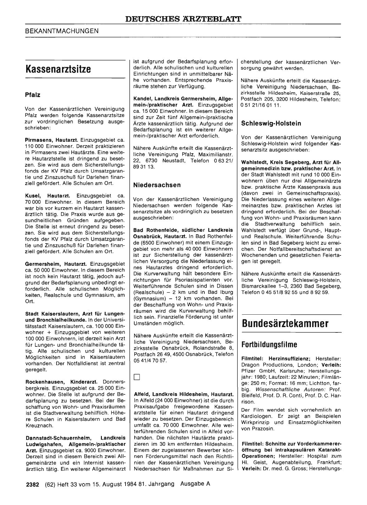 Vorschauseite 1: Kassenarztsitze
