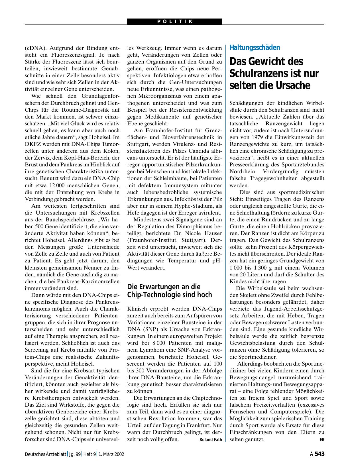 Vorschauseite 1: Haltungsschäden: Das Gewicht des Schulranzens ist nur selten die Ursache