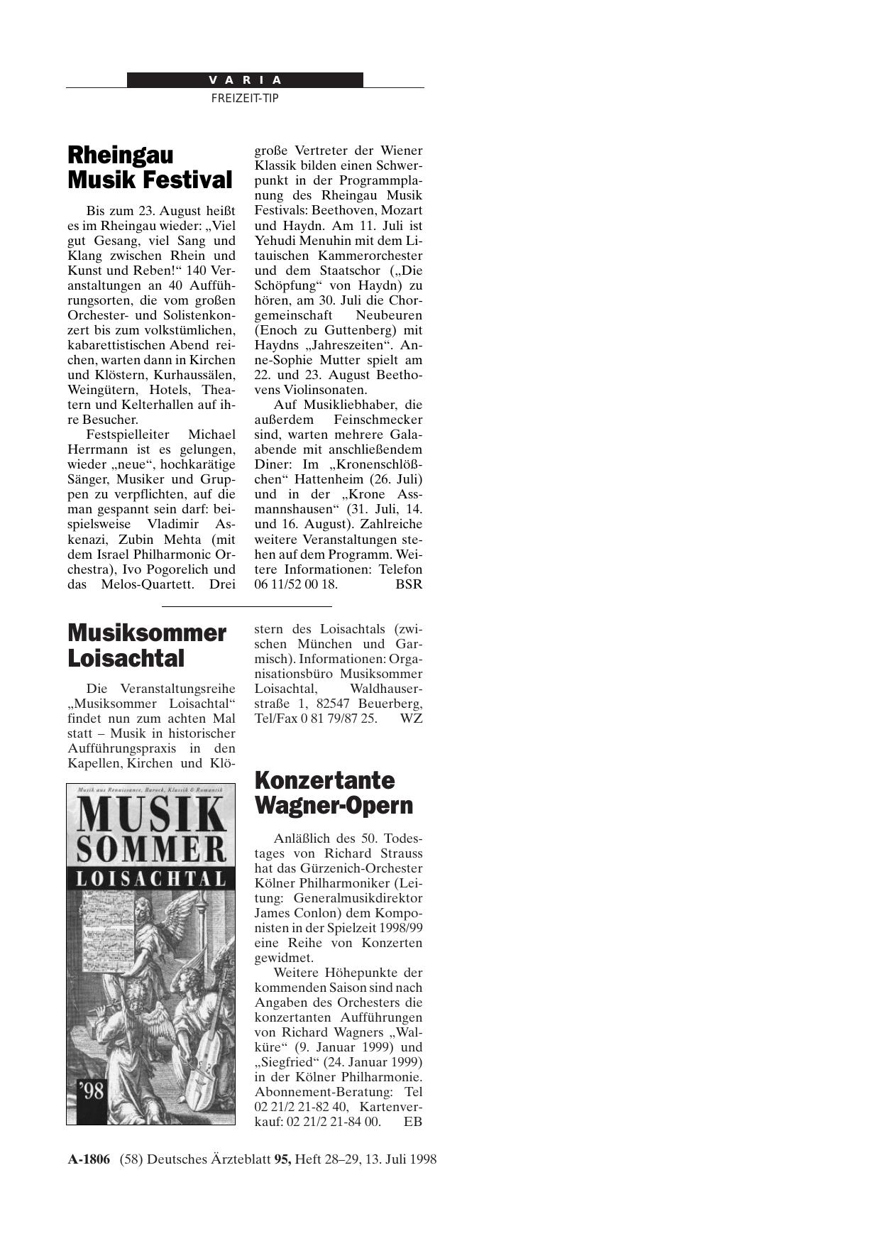 Vorschauseite 1: Rheingau Musik Festival