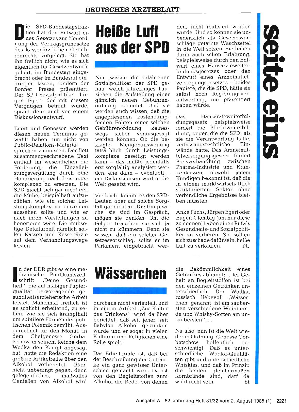 Vorschauseite 1: Heiße Luft aus der SPD