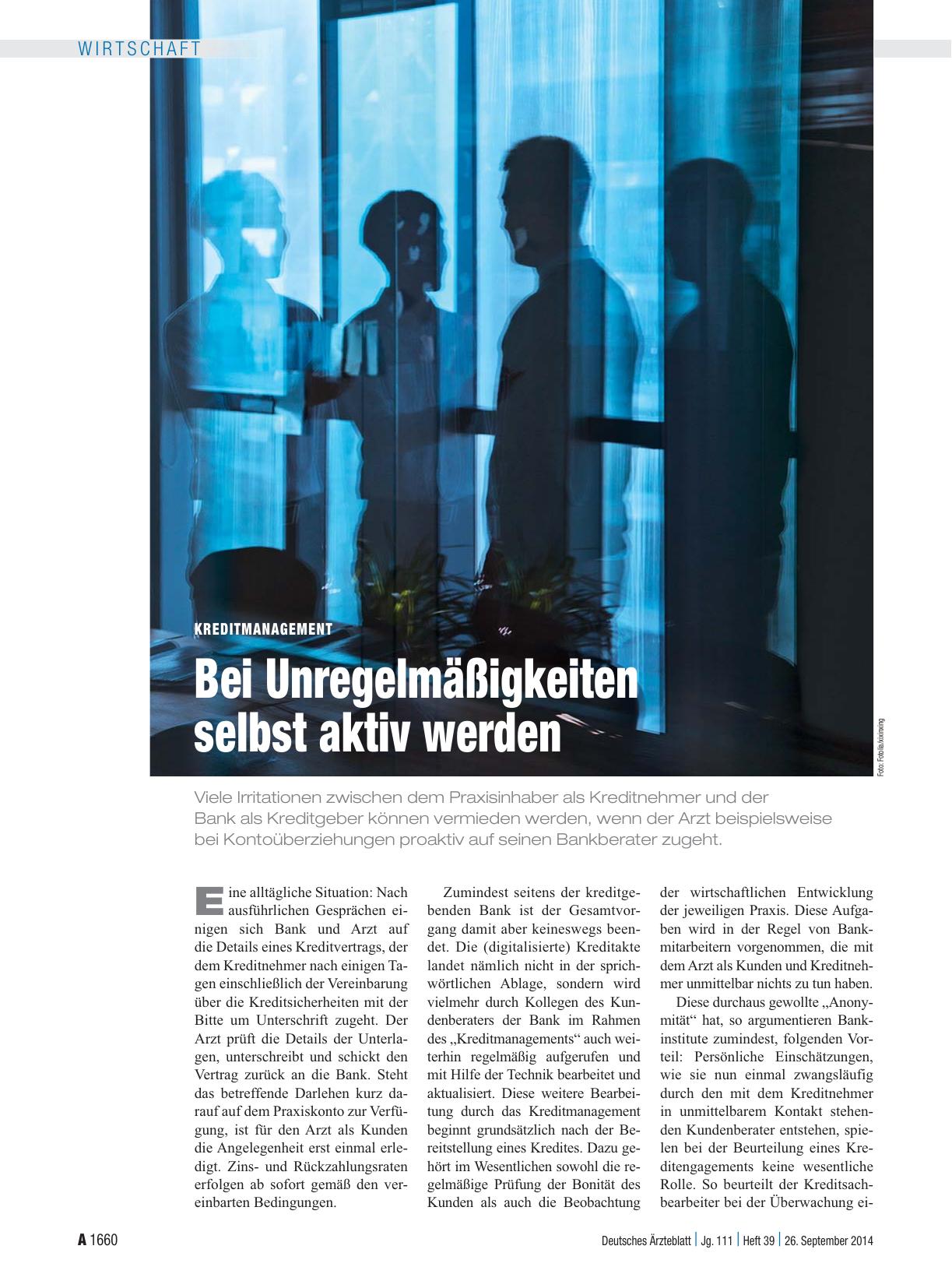 Vorschauseite 1: Kreditmanagement: Bei Unregelmäßigkeiten selbst aktiv werden