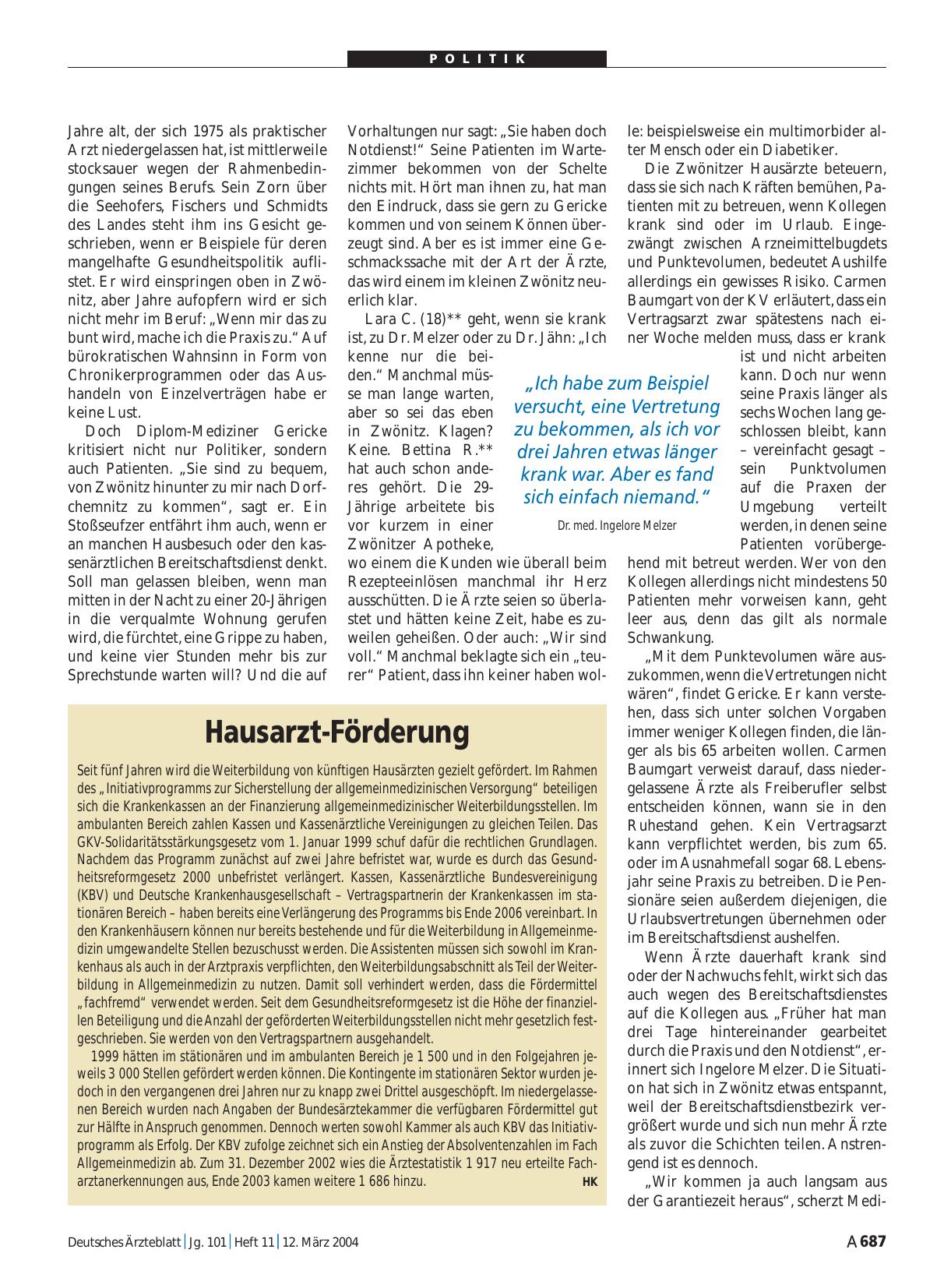 Vorschauseite 1: Hausarzt-Förderung