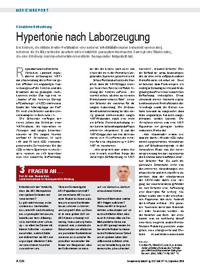Vorschauseite 1: Künstliche Befruchtung: Hypertonie nach Laborzeugung
