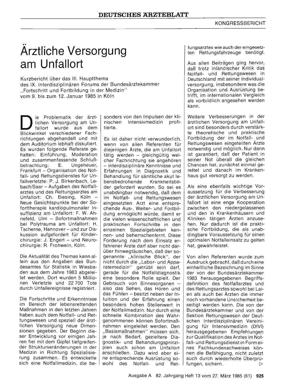 Vorschauseite 1: Ärztliche Versorgung am Unfallort