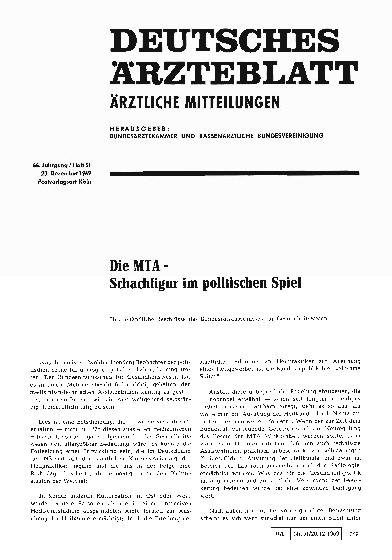 Vorschauseite 1: Die MTA - Schachfigur im politischen Spiel