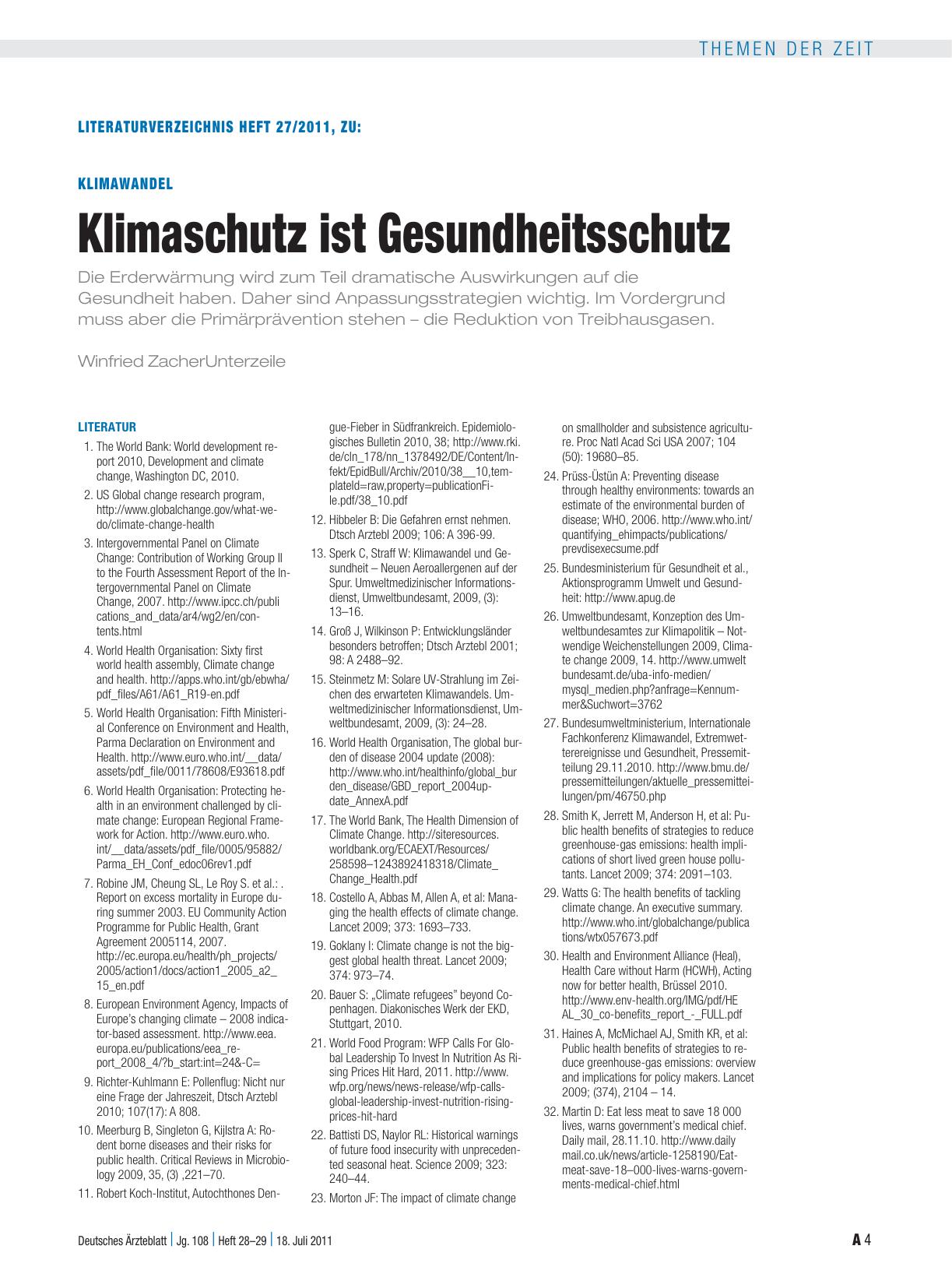 Vorschauseite 4: Klimawandel: Klimaschutz ist Gesundheitsschutz