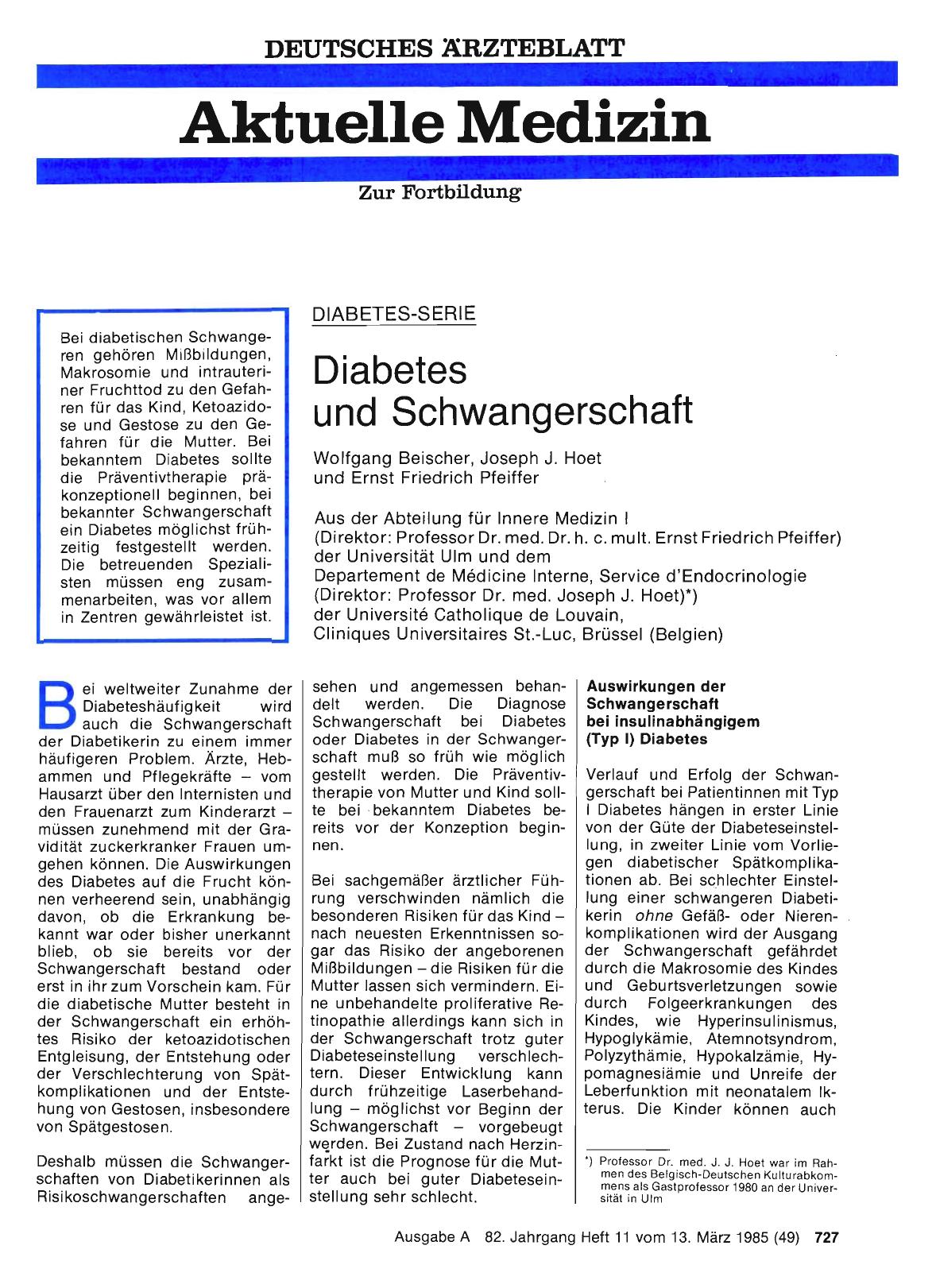 Vorschauseite 1: DIABETES-SERIE: Diabetes und Schwangerschaft