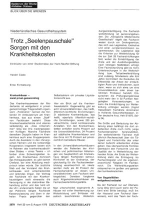 Vorschauseite 1: Niederländisches Gesundheitssystem: Trotz „Seelenpauschale“ Sorgen mit den Krankheitskosten