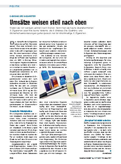 Vorschauseite 1: E-Shishas und E-Zigaretten: Umsätze weisen steil nach oben