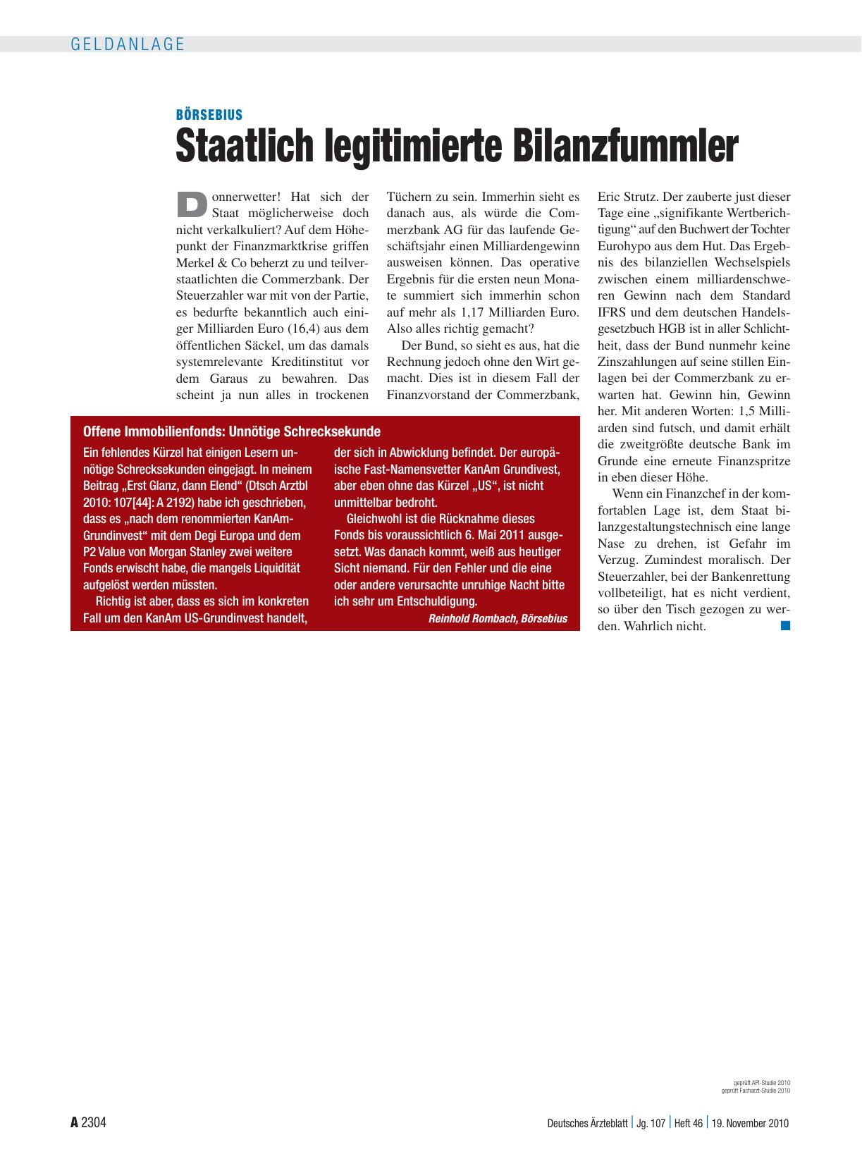 Vorschauseite 1: Börsebius: Staatlich legitimierte Bilanzfummler