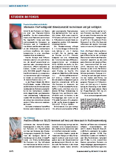 Vorschauseite 1: Typ-2-Diabetes: Positive Effekte von SGLT2-Hemmern auf Herz und Niere auch in Routineanwendung