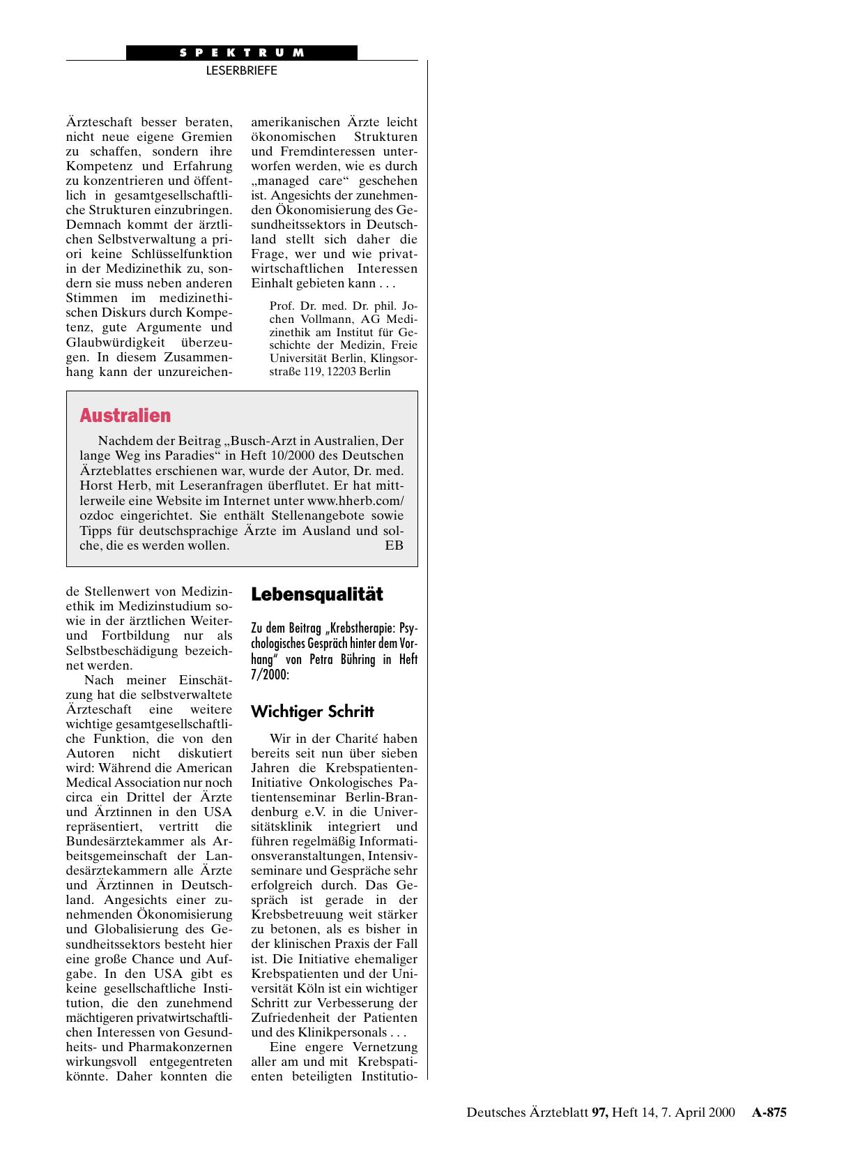 Vorschauseite 1: Lebensqualität: Wichtiger Schritt