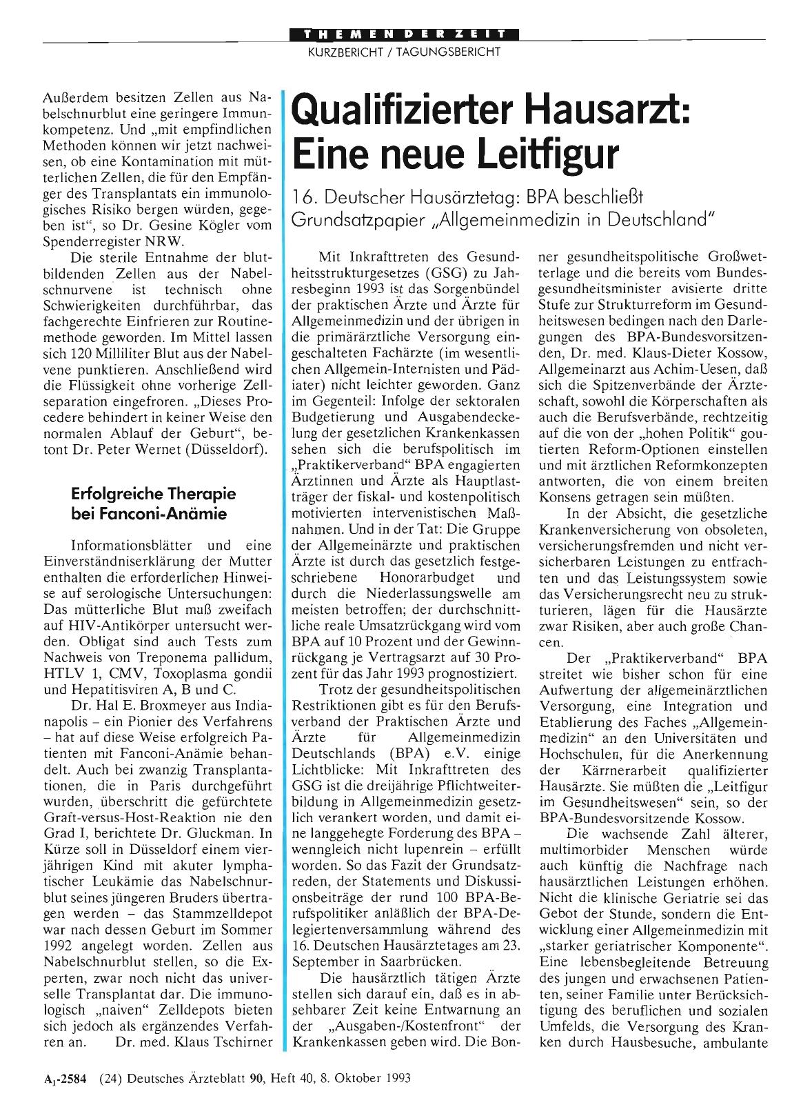 Vorschauseite 1: Qualifizierter Hausarzt: Eine neue Leitfigur