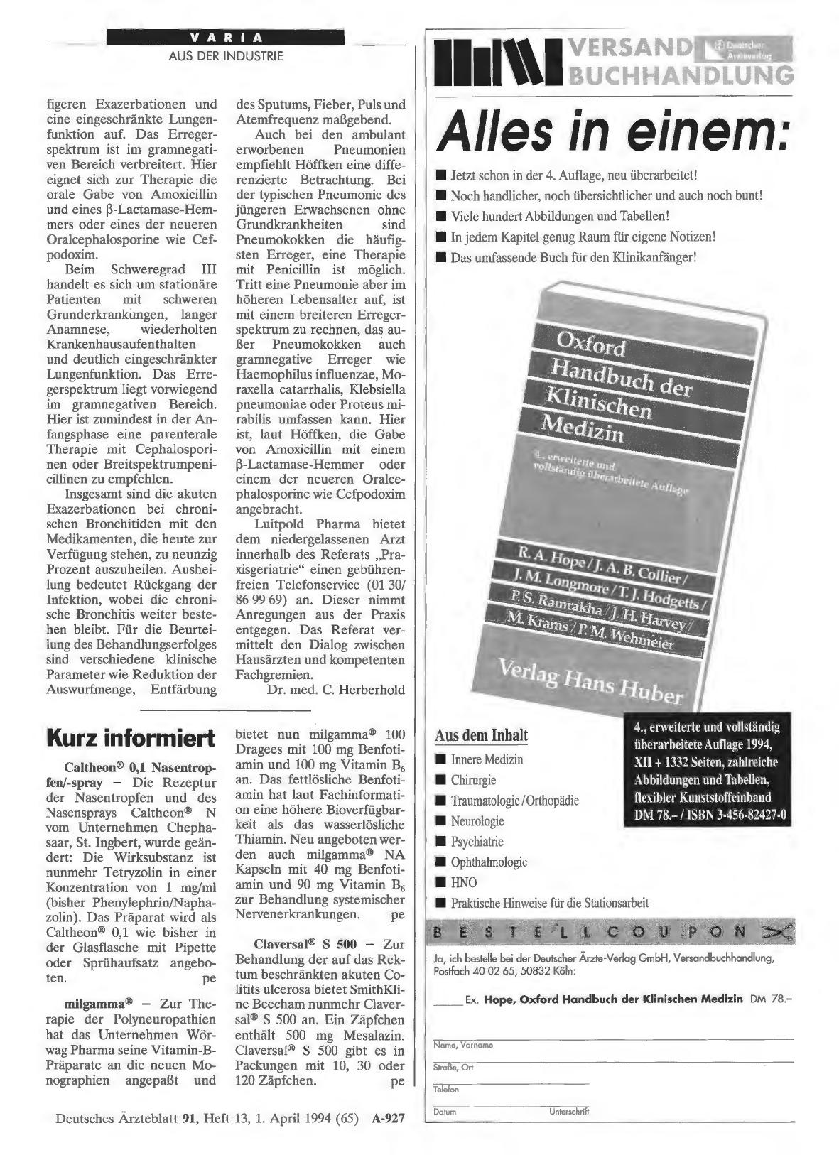 Vorschauseite 1: Kurz informiert