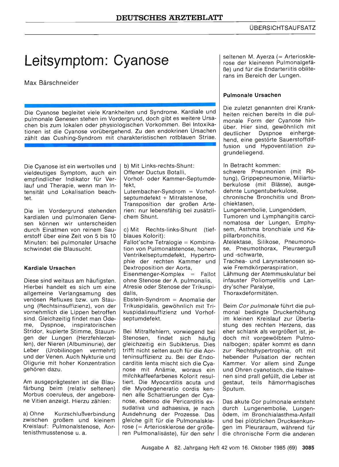 Vorschauseite 1: Leitsymptom: Cyanose