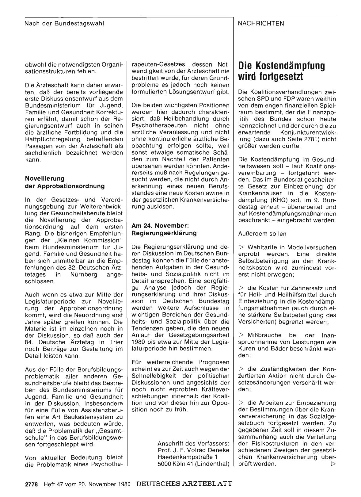 Vorschauseite 1: Die Kostendämpfung wird fortgesetzt