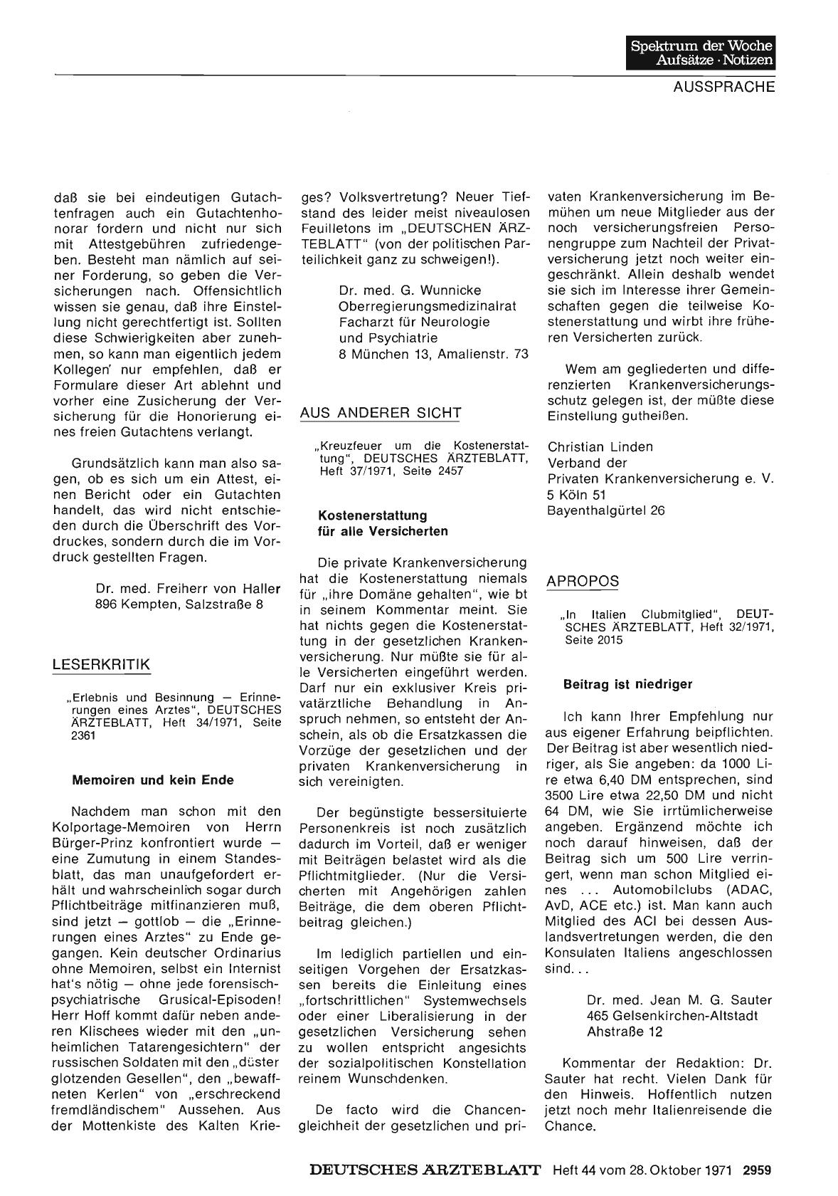 Vorschauseite 1: Apropos: Beitrag ist niedriger