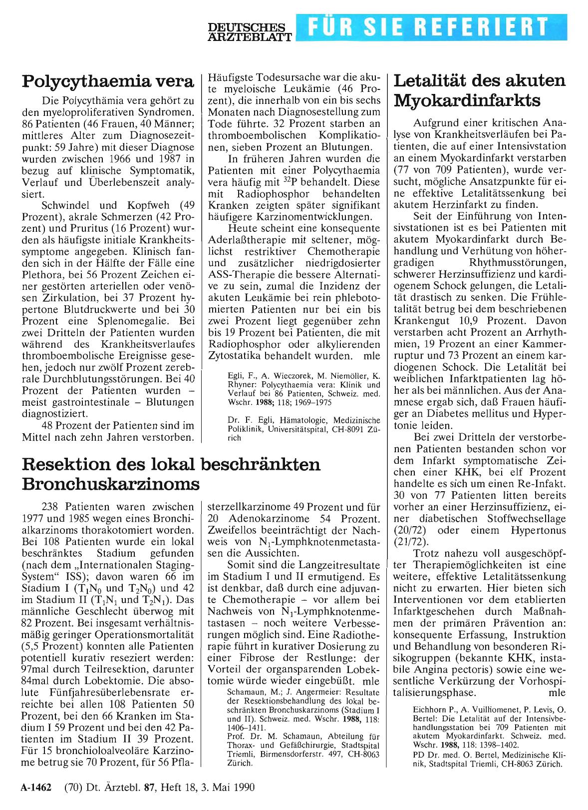 Vorschauseite 1: Letalität des akuten Myokardinfarkts