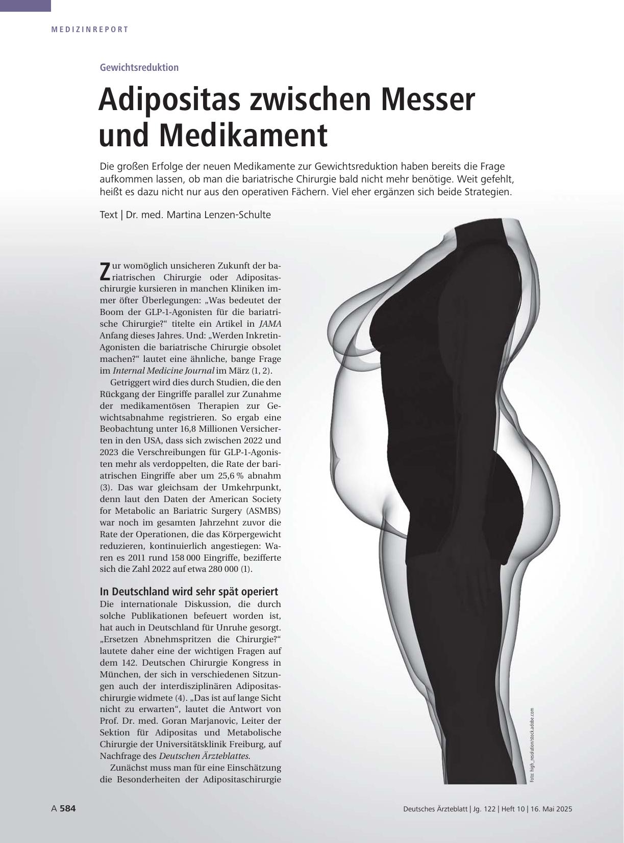 Vorschauseite 1: Gewichtsreduktion: Adipositas zwischen Messer und Medikament