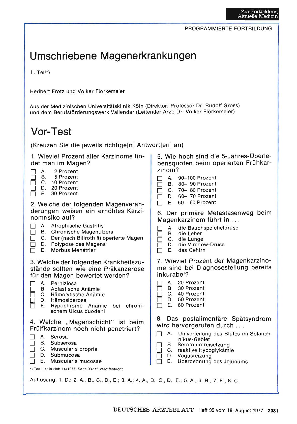 Vorschauseite 1: Umschriebene Magenerkrankungen