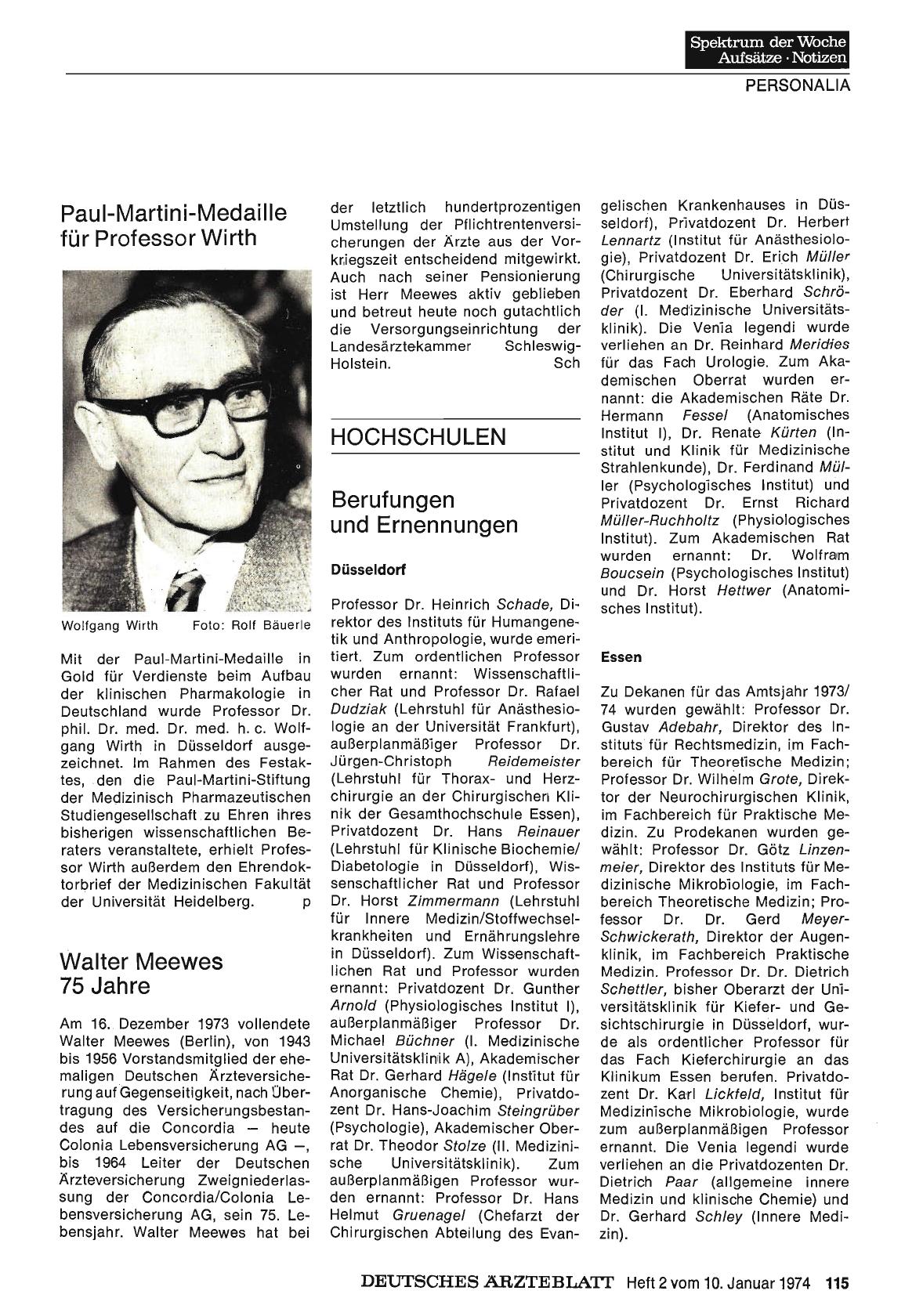 Vorschauseite 1: Berufungen und Ernennungen