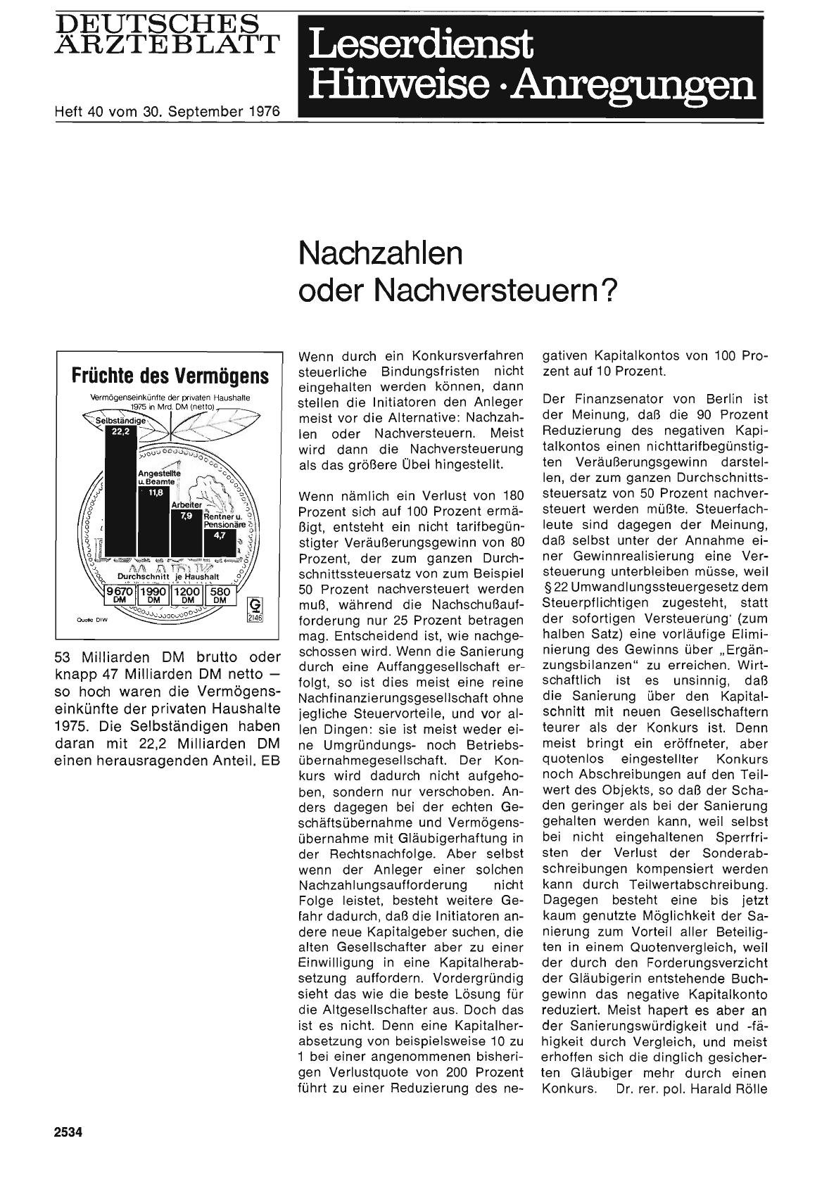 Vorschauseite 1: Nachzahlen oder Nachversteuern?