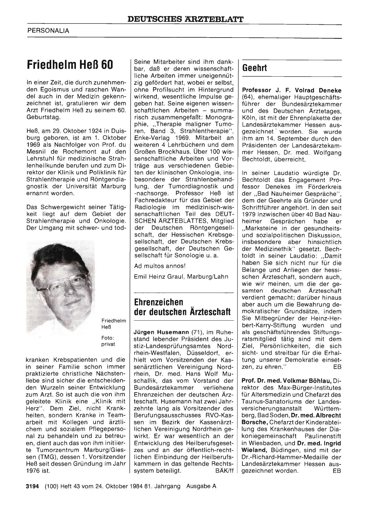 Vorschauseite 1: Friedhelm Heß 60