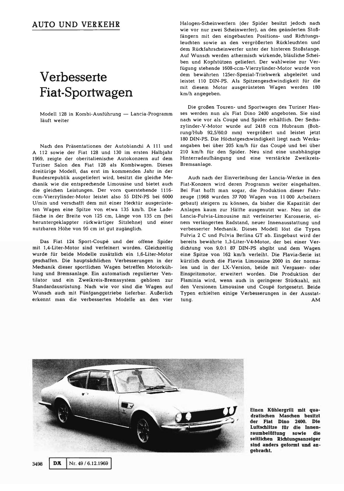 Vorschauseite 1: Verbesserte Fiat-Sportwagen