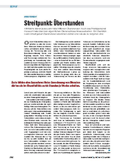 Vorschauseite 1: Arbeitsrecht - Streitpunkt: Überstunden