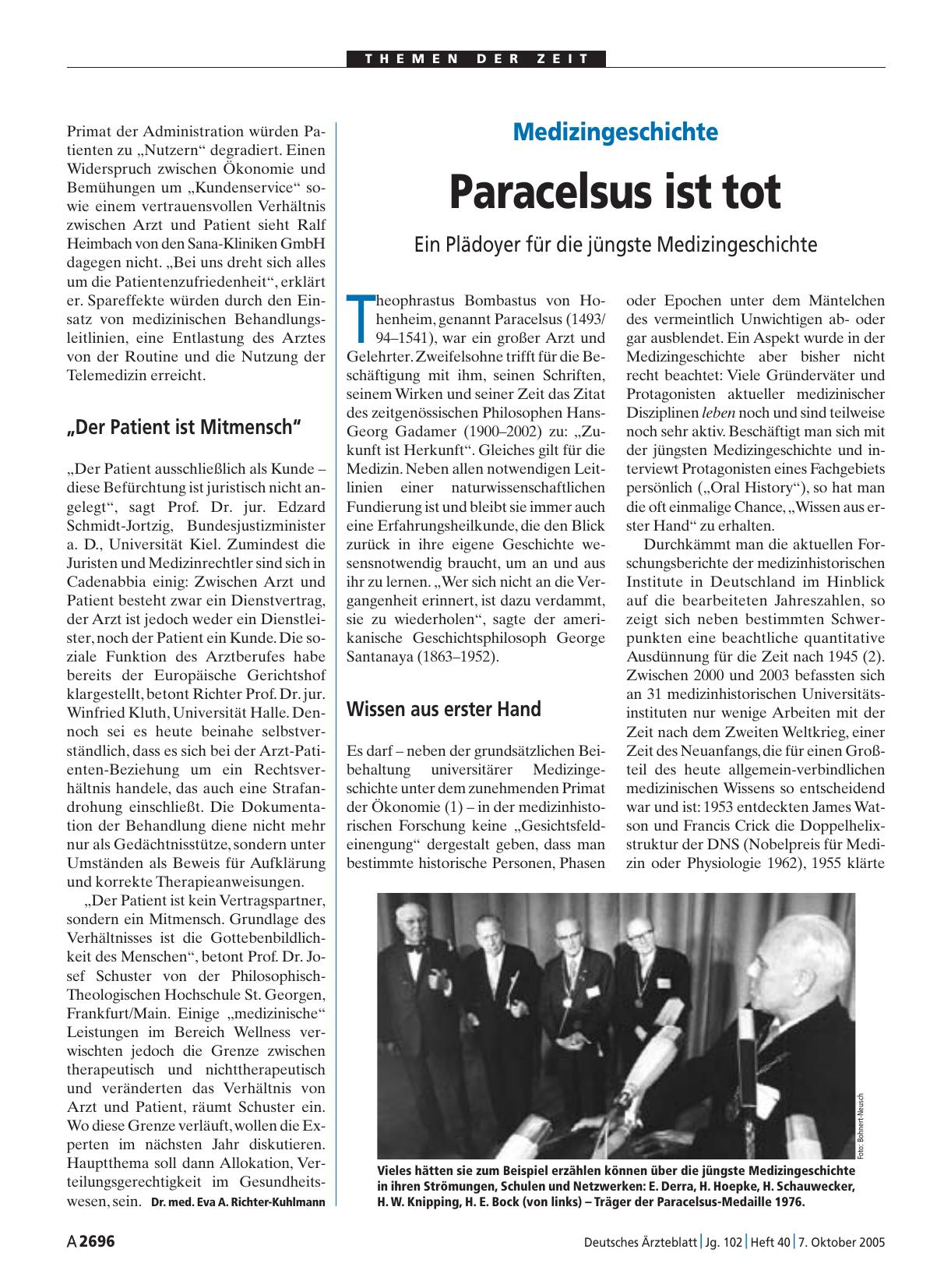Vorschauseite 1: Medizingeschichte: Paracelsus ist tot