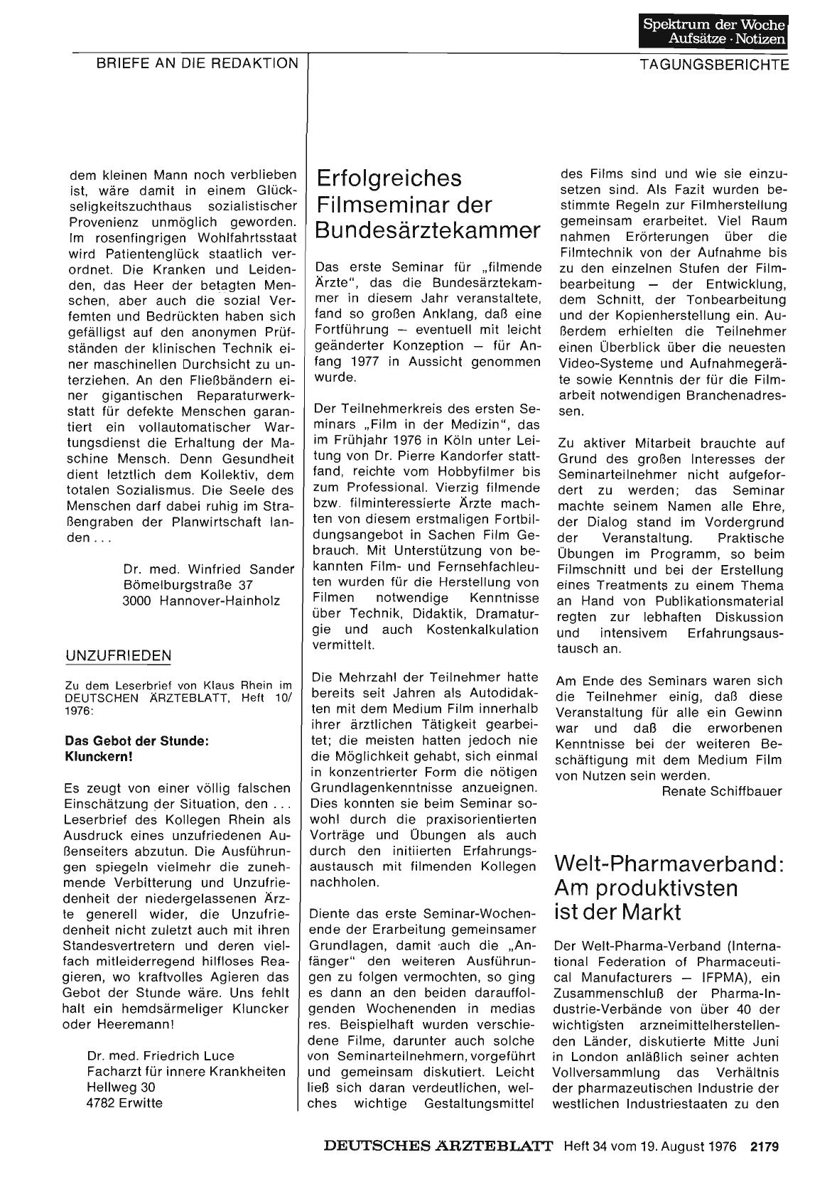 Vorschauseite 1: Welt-Pharmaverband: Am produktivsten ist der Markt