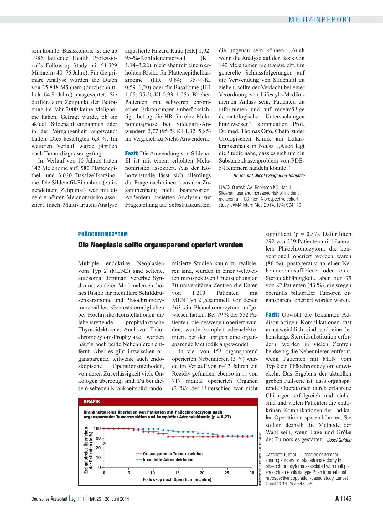 Vorschauseite 1: Phäochromozytom: Die Neoplasie sollte organsparend operiert werden