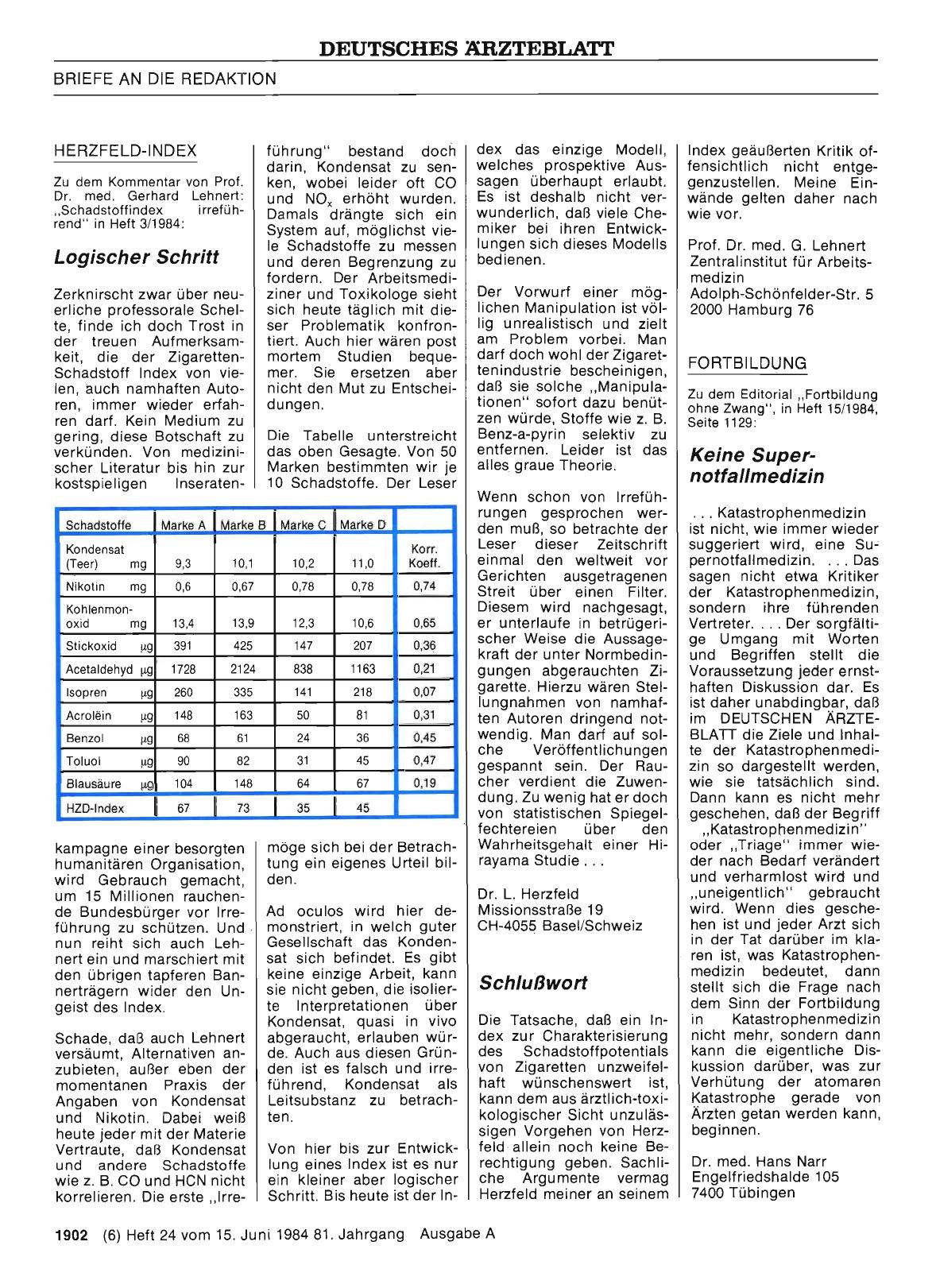 Vorschauseite 1: HERZFELD-INDEX: Schlußwort